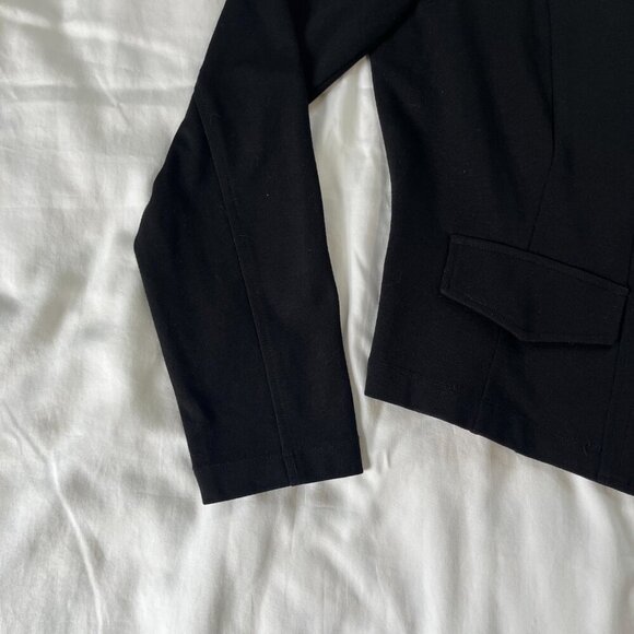 Cabi Solid Black Cross Zip Long Sleeve Cropped Jacket | Size Large - Picture 2 of 6